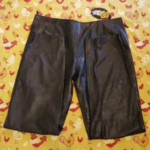 New 3XL XXXL EXL leather pants side zip